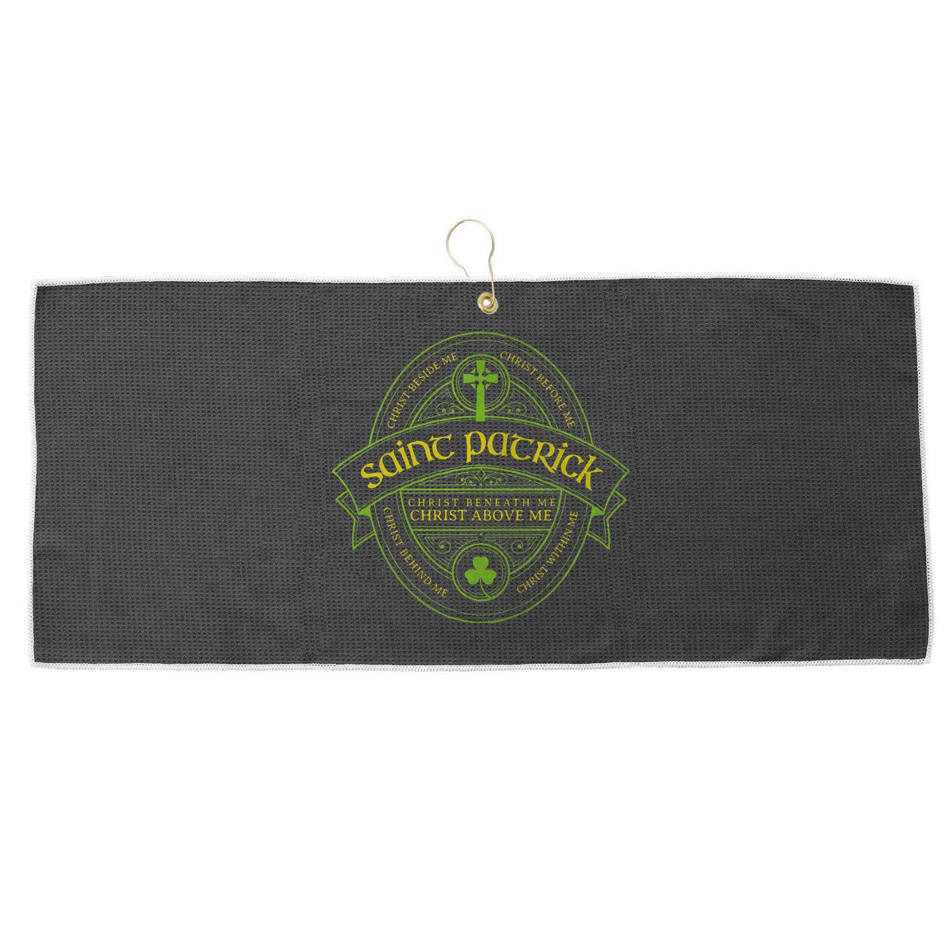 St Patrick Breastplate Prayer Catholic Saint Patricks Day Large Microfiber Waffle Golf Towel