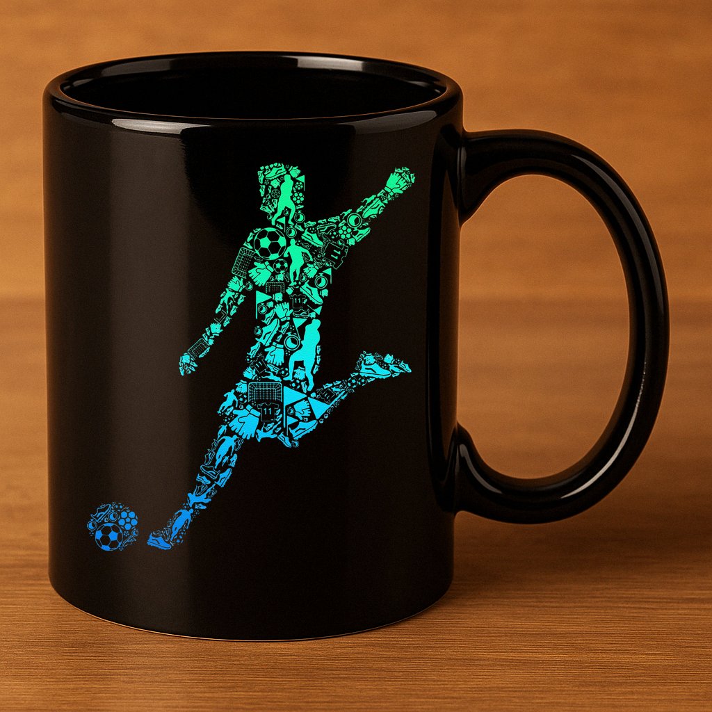 Soccer Player Boy 11oz C Handle Ceramic Mug