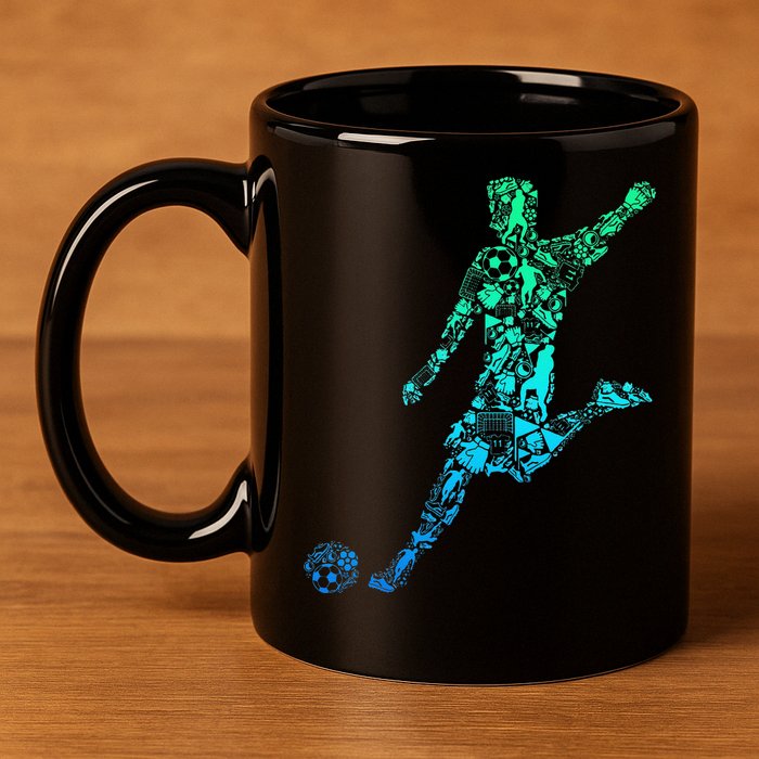 Soccer Player Boy 11oz C Handle Ceramic Mug