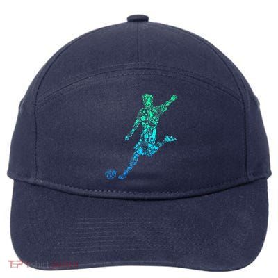 Soccer Player Boy 7-Panel Snapback Hat