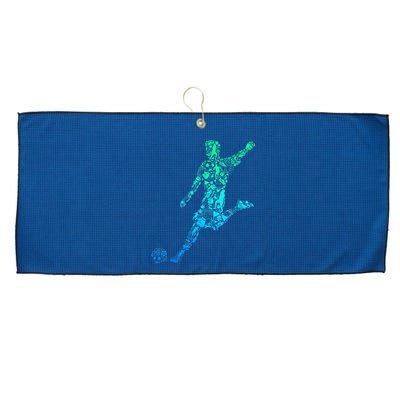 Soccer Player Boy Large Microfiber Waffle Golf Towel