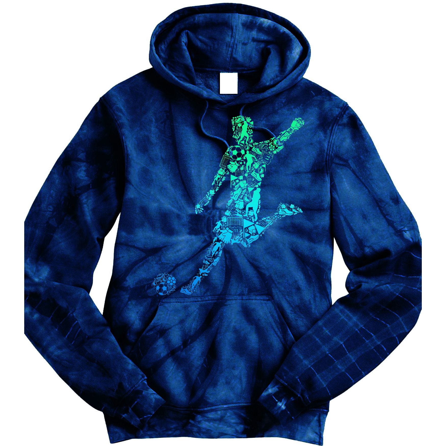 Soccer Player Boy Tie Dye Hoodie