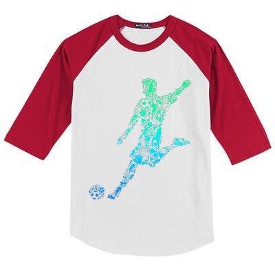 Soccer Player Boy Kids Colorblock Raglan Jersey