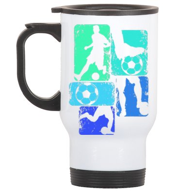 Soccer Player Boy Stainless Steel Travel Mug