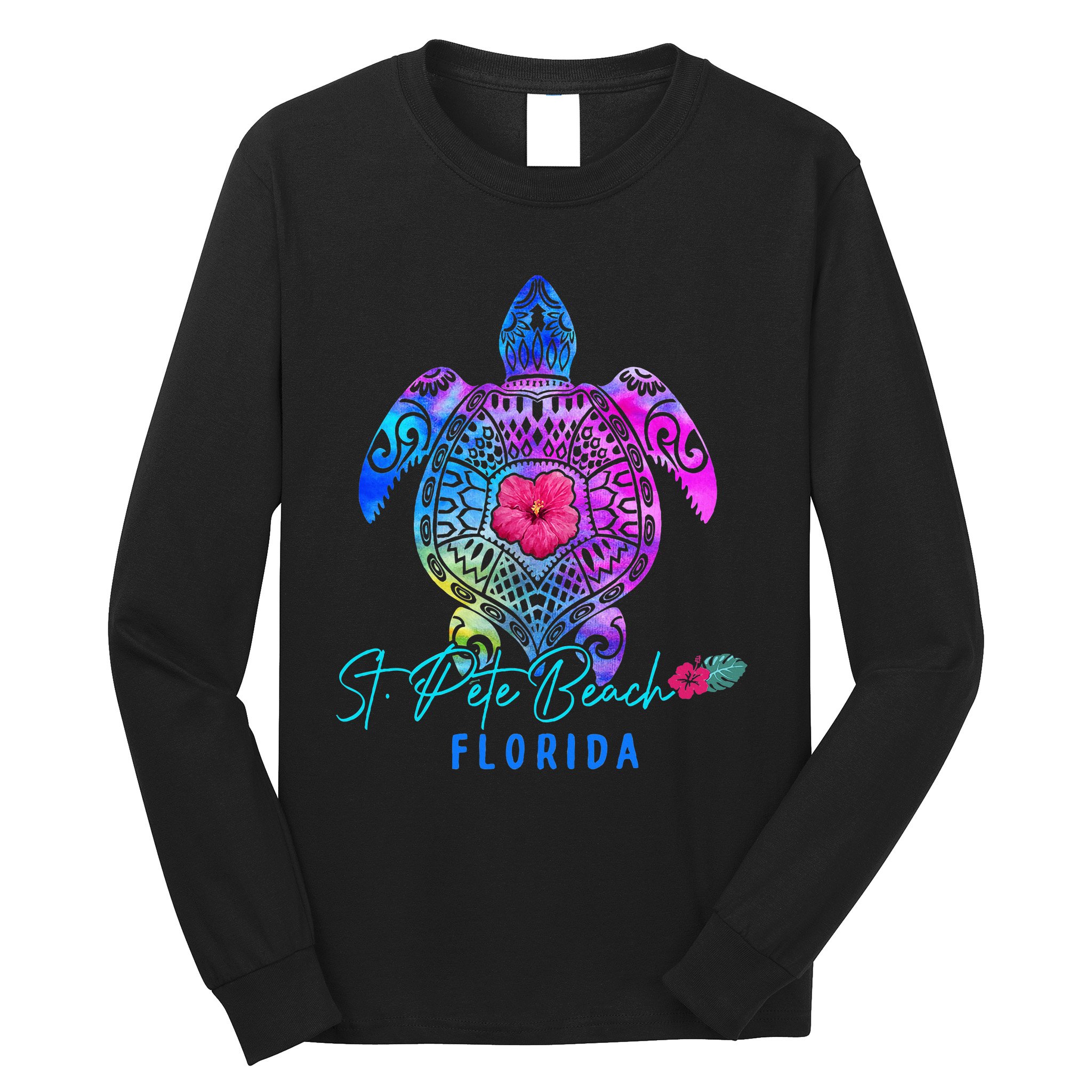 St. Pete Beach Florida Tie Dye Sea Turtle Vacation 2024 Long Sleeve Shirt