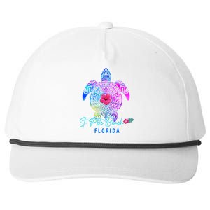 St. Pete Beach Florida Tie Dye Sea Turtle Vacation 2024 Snapback Five-Panel Rope Hat