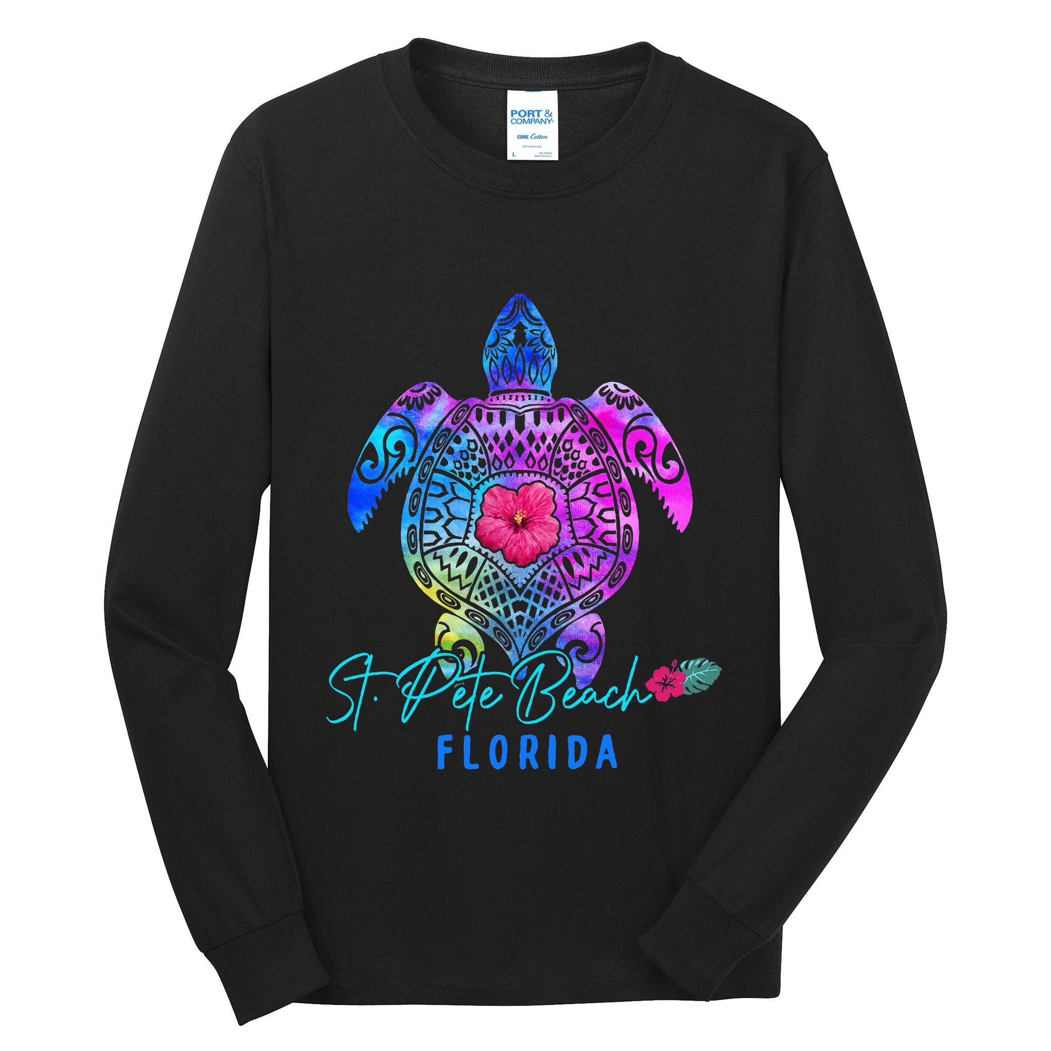 St. Pete Beach Florida Tie Dye Sea Turtle Vacation 2024 Tall Long Sleeve T-Shirt