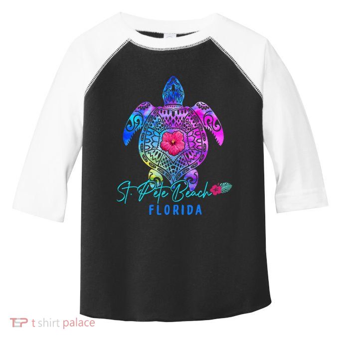 St. Pete Beach Florida Tie Dye Sea Turtle Vacation 2024 Toddler Fine Jersey T-Shirt