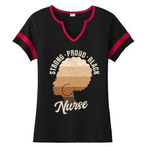 Strong Proud Black Nurse Black History Ladies Halftime Notch Neck Tee