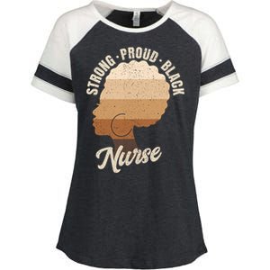 Strong Proud Black Nurse Black History Enza Ladies Jersey Colorblock Tee