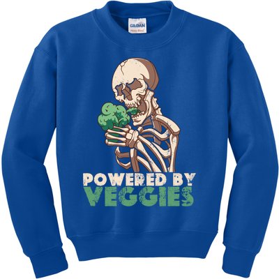 Skeleton Powered By Veggies Vegetarian Lover Cool Gift Kids Sweatshirt