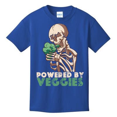 Skeleton Powered By Veggies Vegetarian Lover Cool Gift Kids T-Shirt