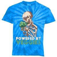 Skeleton Powered By Veggies Vegetarian Lover Cool Gift Kids Tie-Dye T-Shirt