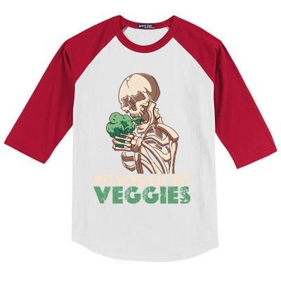 Skeleton Powered By Veggies Vegetarian Lover Cool Gift Kids Colorblock Raglan Jersey