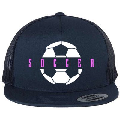 Soccer Player Ball Girls Soccer Cute Gift Flat Bill Trucker Hat