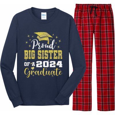 Super Proud Big Sister 2024 Graduate Awesome Family College Long Sleeve Pajama Set