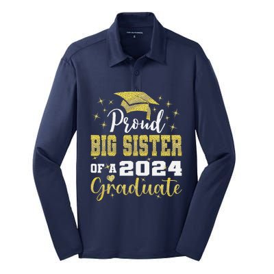 Super Proud Big Sister 2024 Graduate Awesome Family College Silk Touch Performance Long Sleeve Polo