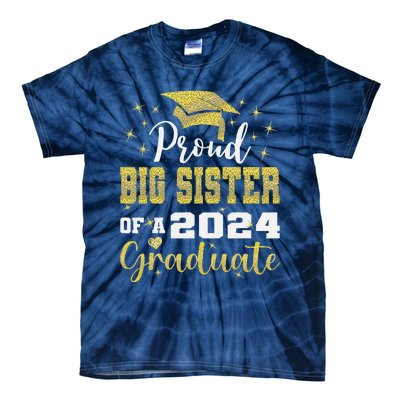 Super Proud Big Sister 2024 Graduate Awesome Family College Tie-Dye T-Shirt