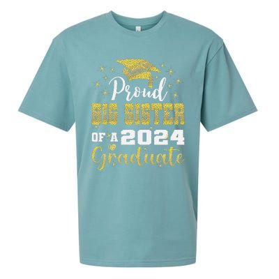 Super Proud Big Sister 2024 Graduate Awesome Family College Sueded Cloud Jersey T-Shirt