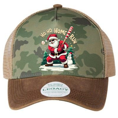 Santa Playing Baseball Ho Ho Home Run Baseball Christmas Cute Gift Legacy Tie Dye Trucker Hat