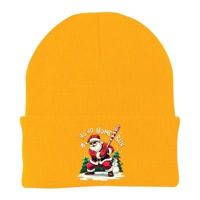 Santa Playing Baseball Ho Ho Home Run Baseball Christmas Cute Gift Knit Cap Winter Beanie