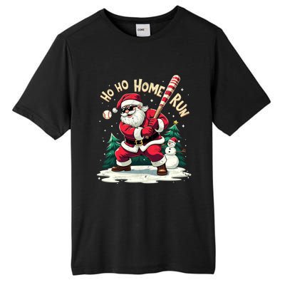 Santa Playing Baseball Ho Ho Home Run Baseball Christmas Cute Gift Tall Fusion ChromaSoft Performance T-Shirt