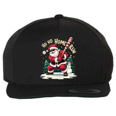 Santa Playing Baseball Ho Ho Home Run Baseball Christmas Cute Gift Wool Snapback Cap