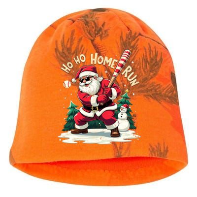 Santa Playing Baseball Ho Ho Home Run Baseball Christmas Cute Gift Kati - Camo Knit Beanie