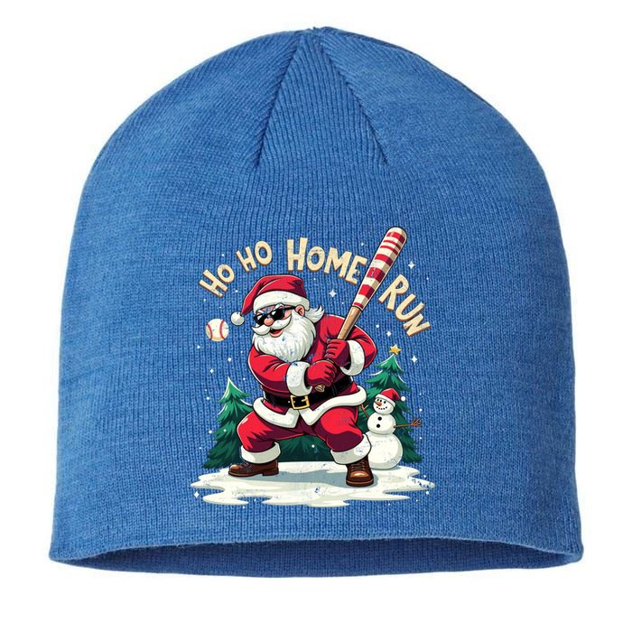 Santa Playing Baseball Ho Ho Home Run Baseball Christmas Cute Gift Sustainable Beanie