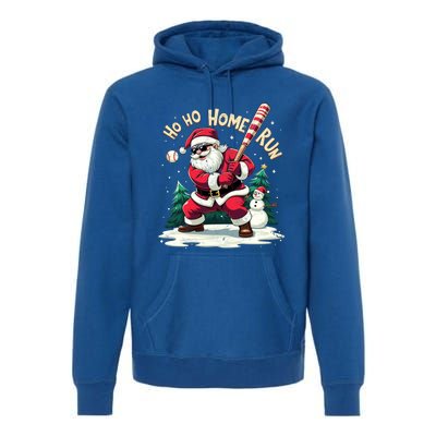 Santa Playing Baseball Ho Ho Home Run Baseball Christmas Cute Gift Premium Hoodie