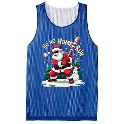 Santa Playing Baseball Ho Ho Home Run Baseball Christmas Cute Gift Mesh Reversible Basketball Jersey Tank