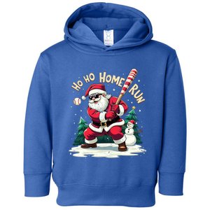 Santa Playing Baseball Ho Ho Home Run Baseball Christmas Cute Gift Toddler Hoodie