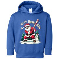 Santa Playing Baseball Ho Ho Home Run Baseball Christmas Cute Gift Toddler Hoodie