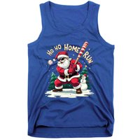 Santa Playing Baseball Ho Ho Home Run Baseball Christmas Cute Gift Tank Top