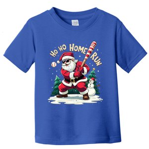 Santa Playing Baseball Ho Ho Home Run Baseball Christmas Cute Gift Toddler T-Shirt