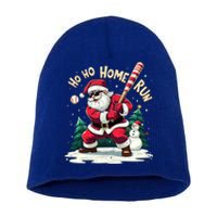 Santa Playing Baseball Ho Ho Home Run Baseball Christmas Cute Gift Short Acrylic Beanie