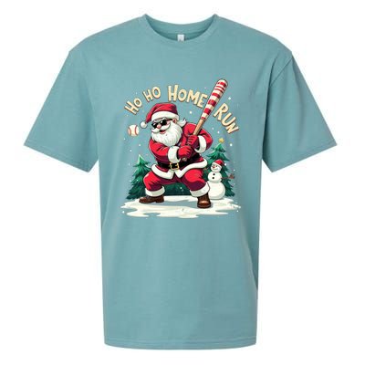 Santa Playing Baseball Ho Ho Home Run Baseball Christmas Cute Gift Sueded Cloud Jersey T-Shirt