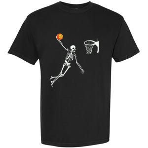 Skeleton Playing Basketball Halloween Costume Boy Kids Garment-Dyed Heavyweight T-Shirt