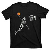 Skeleton Playing Basketball Halloween Costume Boy Kids T-Shirt