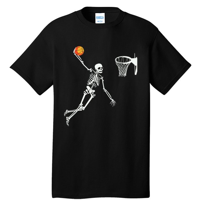 Skeleton Playing Basketball Halloween Costume Boy Kids Tall T-Shirt