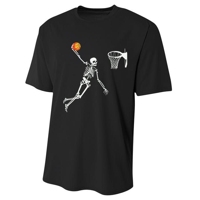 Skeleton Playing Basketball Halloween Costume Boy Kids Performance Sprint T-Shirt