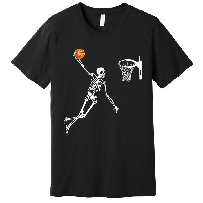 Skeleton Playing Basketball Halloween Costume Boy Kids Premium T-Shirt