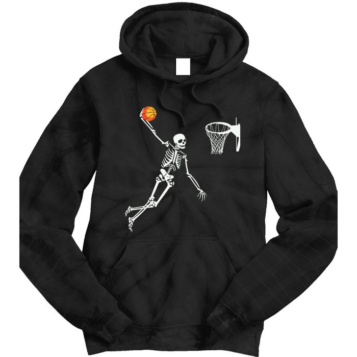 Skeleton Playing Basketball Halloween Costume Boy Kids Tie Dye Hoodie