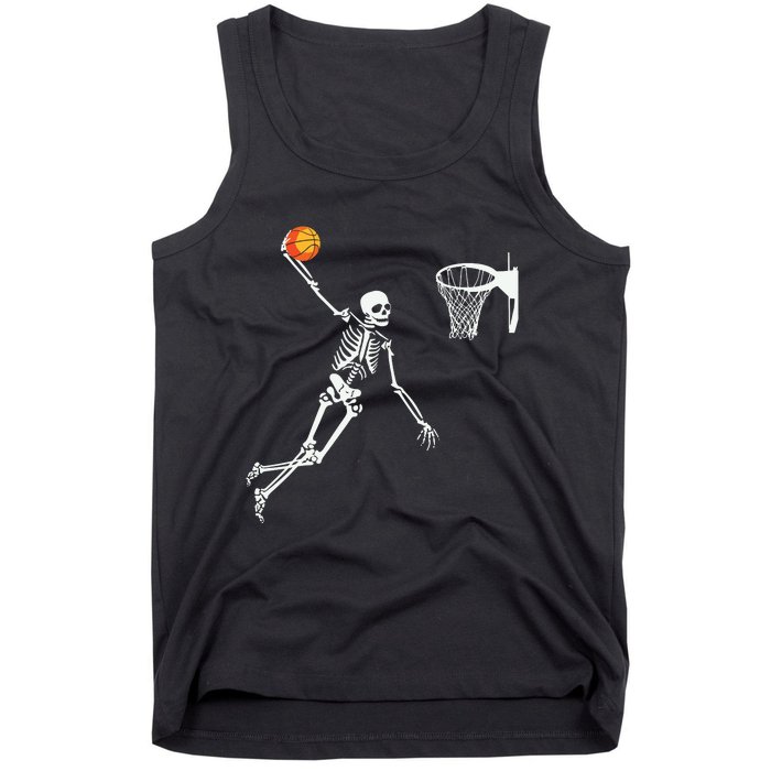 Skeleton Playing Basketball Halloween Costume Boy Kids Tank Top