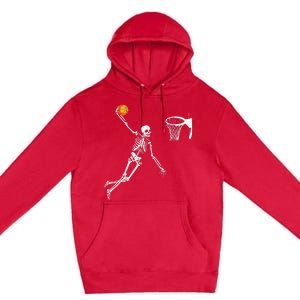 Skeleton Playing Basketball Halloween Costume Boy Kids Premium Pullover Hoodie