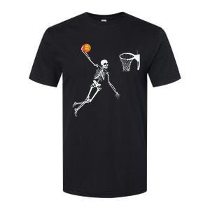 Skeleton Playing Basketball Halloween Costume Boy Kids Softstyle CVC T-Shirt