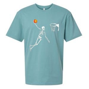 Skeleton Playing Basketball Halloween Costume Boy Kids Sueded Cloud Jersey T-Shirt