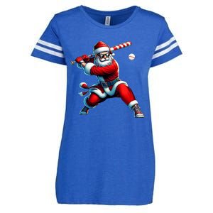 Santa Playing Baseball Christmas Baseball Player Enza Ladies Jersey Football T-Shirt