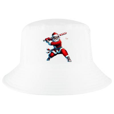 Santa Playing Baseball Christmas Baseball Player Cool Comfort Performance Bucket Hat