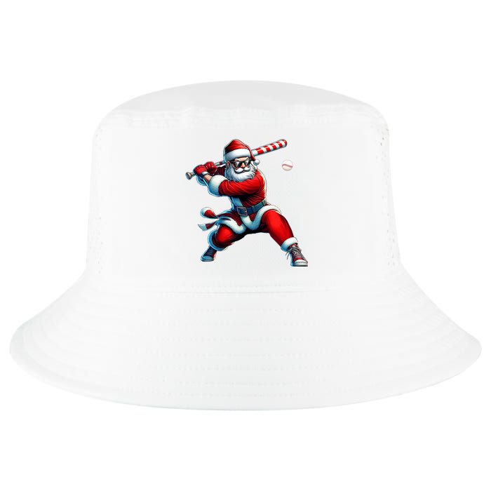 Santa Playing Baseball Christmas Baseball Player Cool Comfort Performance Bucket Hat